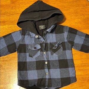 Little Bipsy Black and Blue Plaid Hoodie Sweatshirt